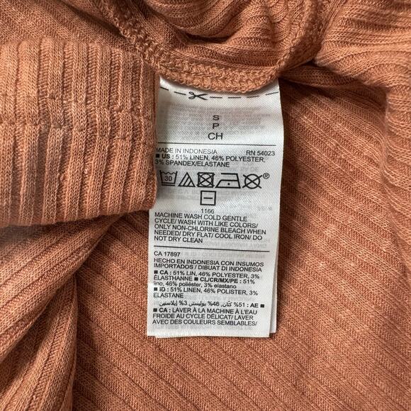 OLD NAVY *NEW* Rib Knit Linen Blend Midi Tank Dress Warm Hickory Brown Sz Small - Picture 7 of 10